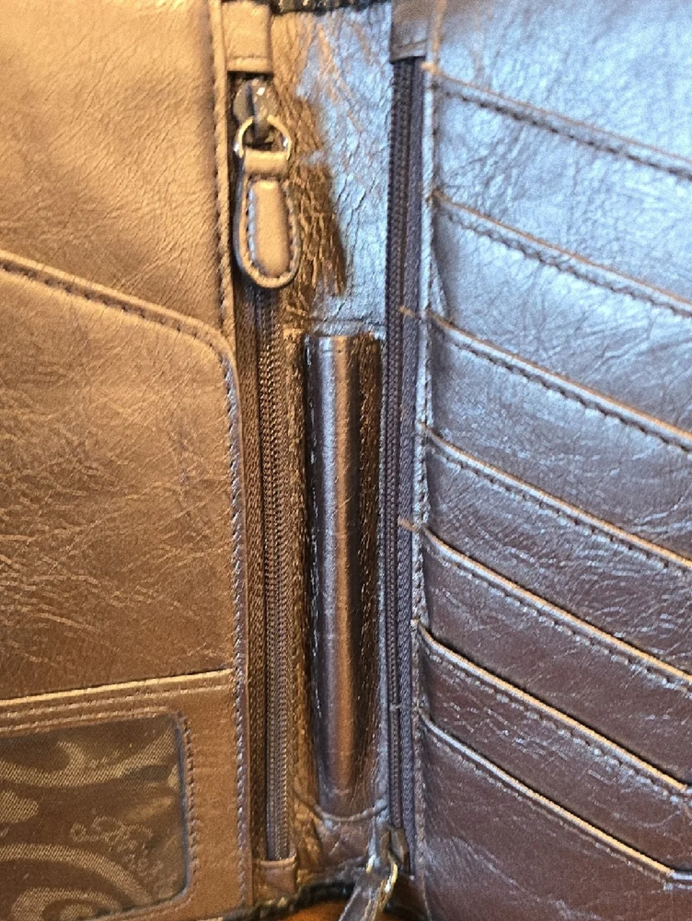 Brighton Black Croc-Embossed Patent Leather Wallet
